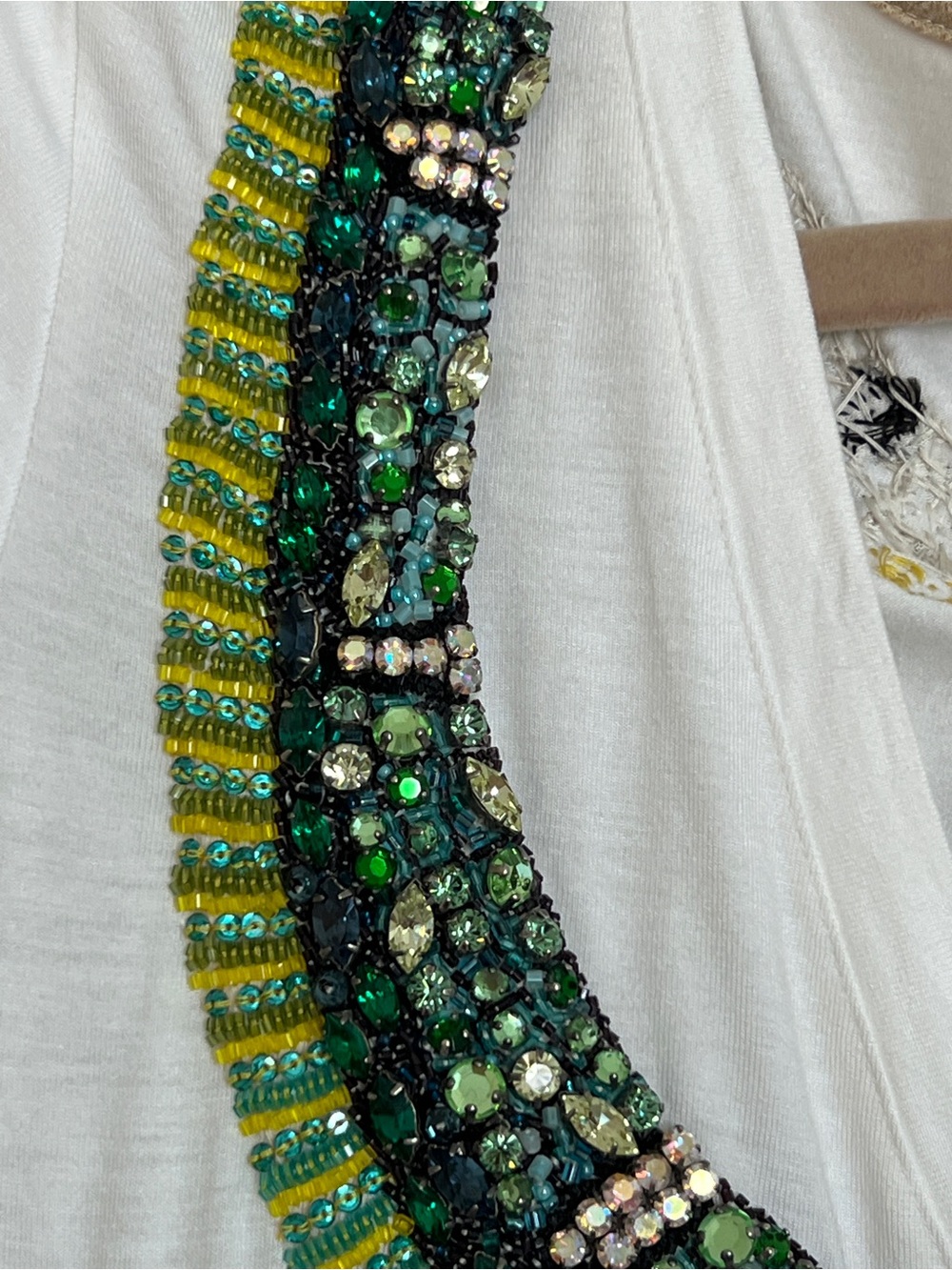 Roberto Cavalli Archival White Tee Beaded Sequin Serpent embroidered Tshirt Sz S - Picture 3 of 9